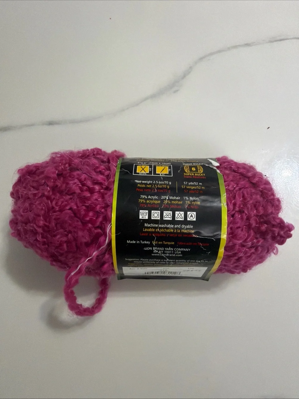 Lion Bouclé Chunky Yarn - Rose Pink